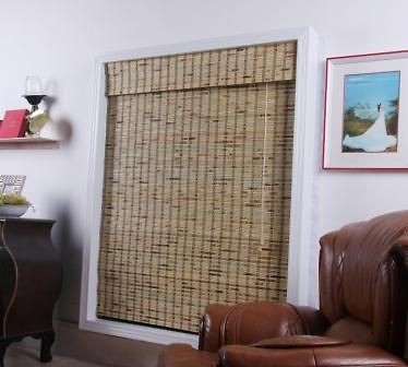 Tropical Rustic Bamboo Roman Shade, length 74 inch.