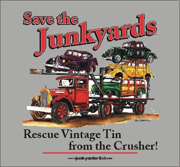 JUNKYARD TRUCK T SHIRT FLATHEAD TOW HOT STREET ROD FORD