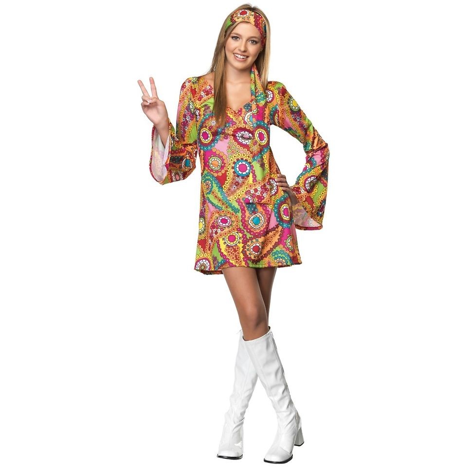 Chick Teen Junior Preteen Tween 1960s Flower Child Halloween Costume on  PopScreen