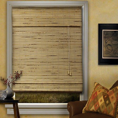 Woven Wood Bamboo Roman Shade   Prakrit Rustic  24 Sizes 