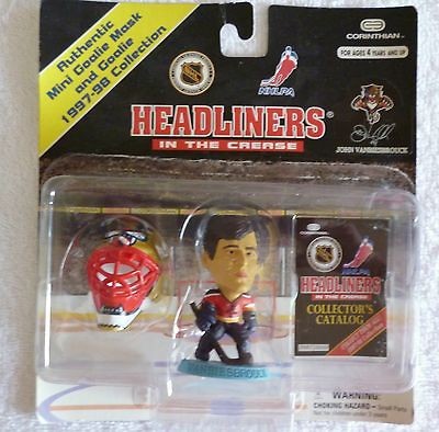   1997 JOHN VANBIESBROUCK 3 ACTION FIGURE W/MINI MASK HOCKEY HEADLINERS