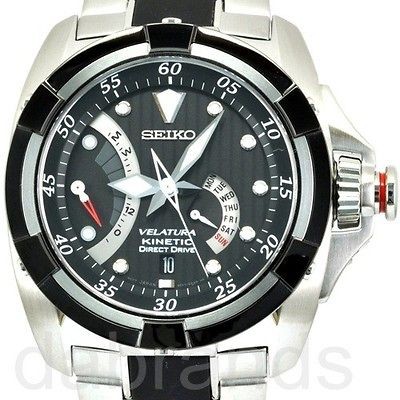 NEW Seiko Kinetic Velatura Direct Drive TiCN Black Watch SRH005 