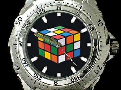 v246 Rubik Cube Rubic Stainless Steel Watch New Cool NR