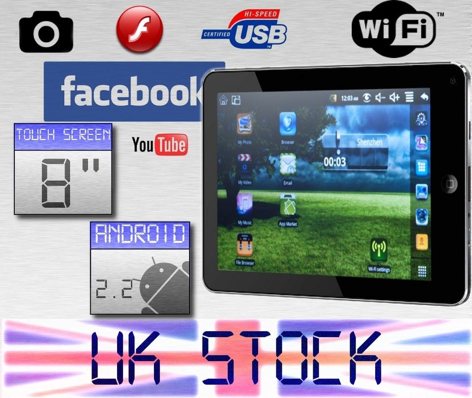 New CHEAP 8 inch TABLET PC Android 2.2 Laptop Netbook aPad MiD 