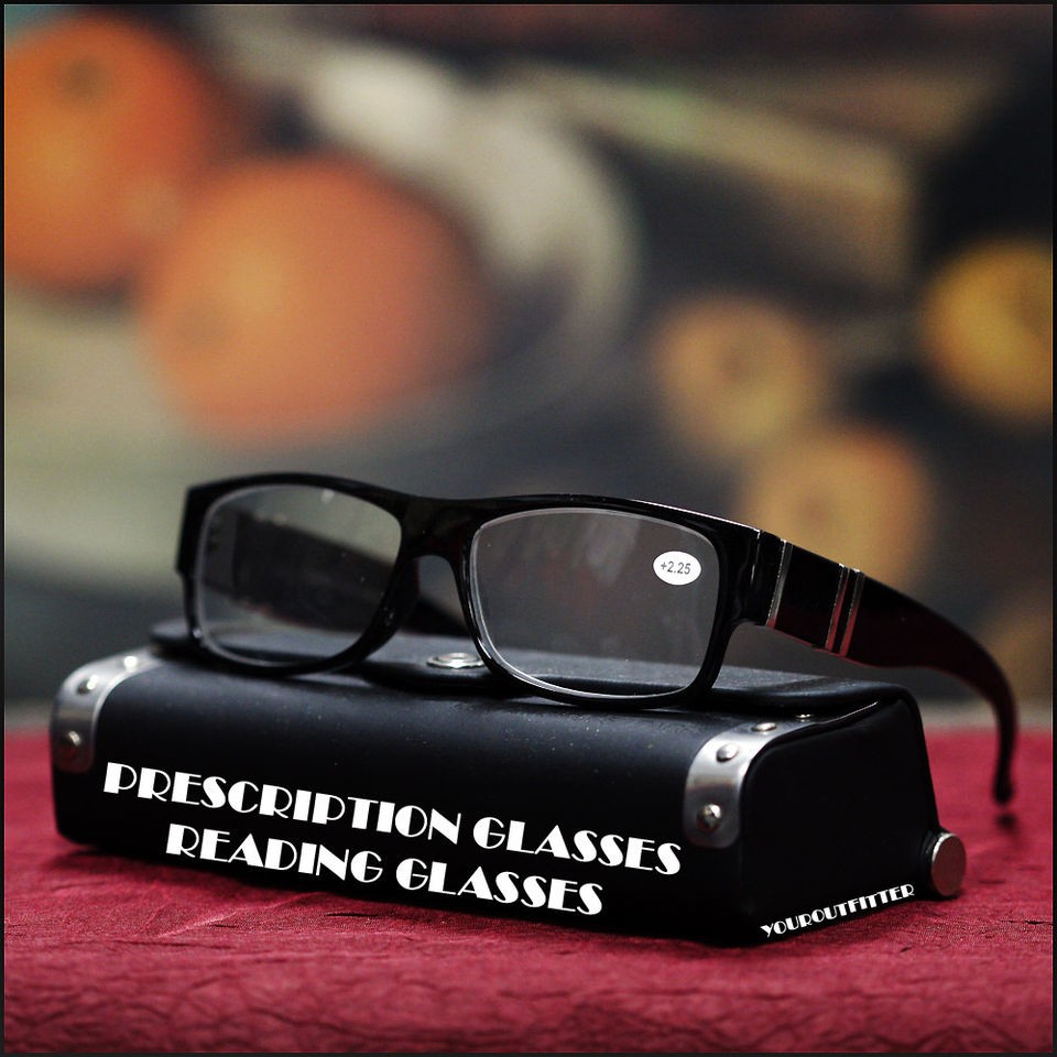   WOMENS PRESCRIPTION READING GLASSES STYLISH EYEWEAR BLACK CLEAR LENS