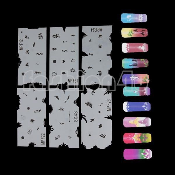 Airbrush Stencils For Nail Art Paint Air Brush Salon