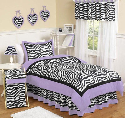   ZEBRA PRINT KID TEEN FULL QUEEN SIZED BED ROOM BEDDING SET FOR GIRL