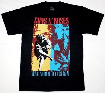 GUNS N ROSES USE YOUR ILLUSION AXL ROSE SLASH POISON RATT NEW BLACK T 