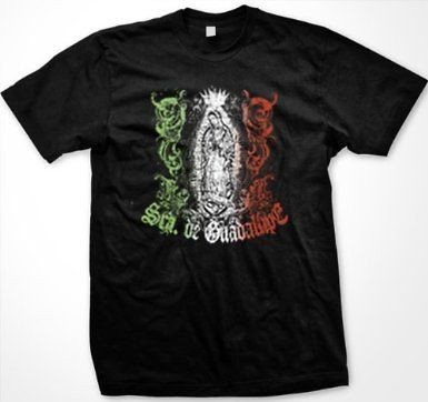 Lady Guadalupe Mexico Flag Mexican Religious T Shirt