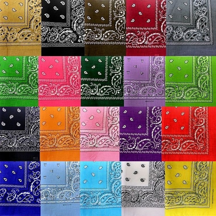 Lot Of 20 Mix Colors Paisley Scarf Bandana 20 Colors 100% Cotton 22 