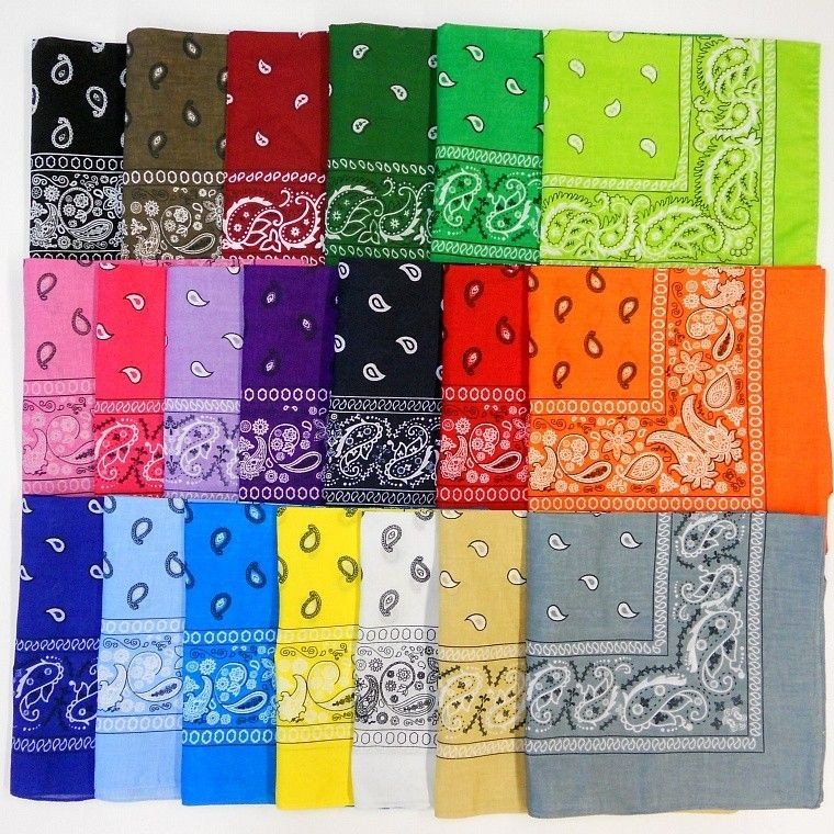 100% Cotton USA MADE Paisley Bandanna Bandana 30 Colors 22 X 22 best 