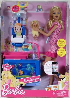 BARBIE I CAN BE. BABY CAREGIVER Playset Doll Mattel babysitter sitter 