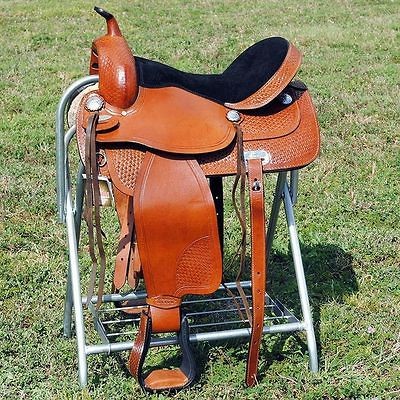 TO106 HILASON TREELESS WESTERN TRAIL BARREL RACING SADDLE 16