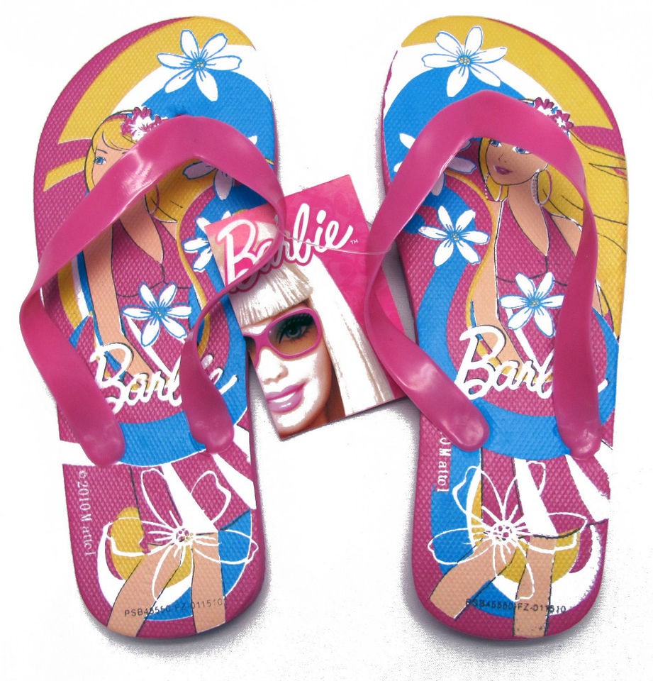 BARBIE Girls Pink Summer Flip Flop Sandals NWT