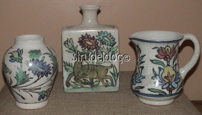 New Pottery Barn IZNIK MINI VASES ~ RECTANGULAR VASE ~ URN 