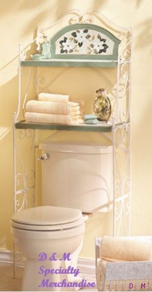 Magnolia Blossom Bathroom Space Saver Shelves Metal