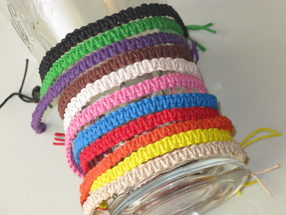 Hemp Friendship surfer Handmade bracelet or Anklet Adjustable/Col​or 