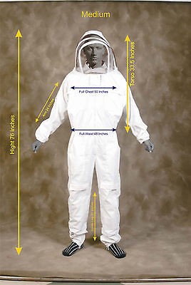 Professional Heavy duty Bee Suit, Beekeeping Supply Suit (w/ Gloves 