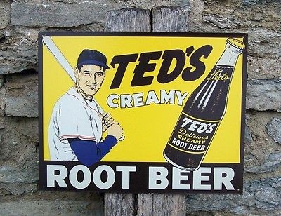   Antique Style Retro Metal Sign Root Beer Ad Red Sox Fan Gift USA