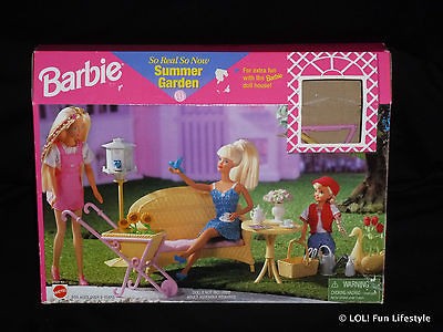   MATTEL FURNITURE SO REAL SO NOW GARDEN W BIRDS 16 DOLL HOUSE   MIB