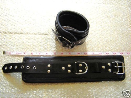   Leather soft bondage arm cuff binder lock harness restraint armbinder