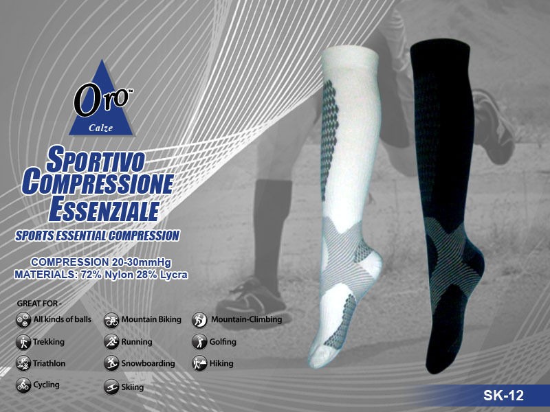 Running Bike Sports Athletic Compression Socks 20 30mmHG Graduated Men 