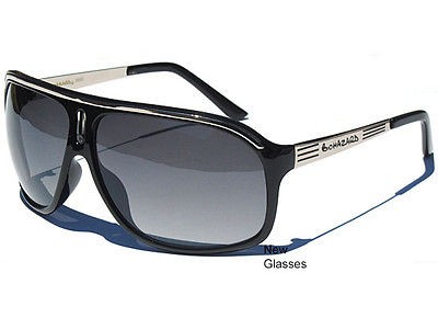 AVIATOR RETRO OVERSIZED SUNGLASSES BIOHAZARD SUNNNIES BLACK and SILVER 