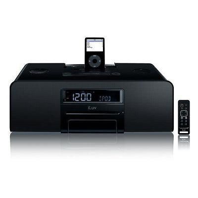   i198BLK IPOD DOCKING SPEAKER STATION/CLOCK SUPER BASS SYSTEM (BLACK