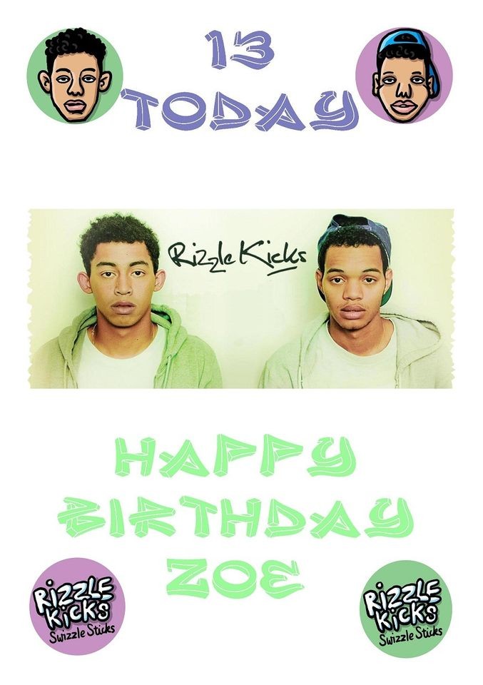 PERSONALISED RIZZLE KICKS BIRTHDAY CARD Any Occasion/Name Jordan 