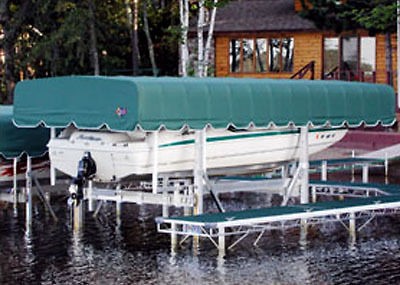 Floe Boat Lift Canopy 22 x 108 Featuring Seaman Shelter Rite Fabric