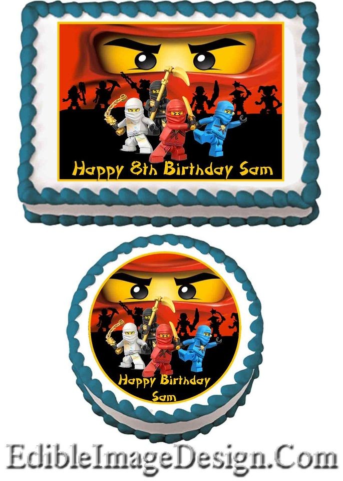 NINJAGO 2 Edible Birthday Cake Party Image Cupcake Topper Favor lego 