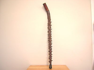   VINTAGE HOME MADE FOLK ART WOODEN CANE / WALKING STICK 36 LONG