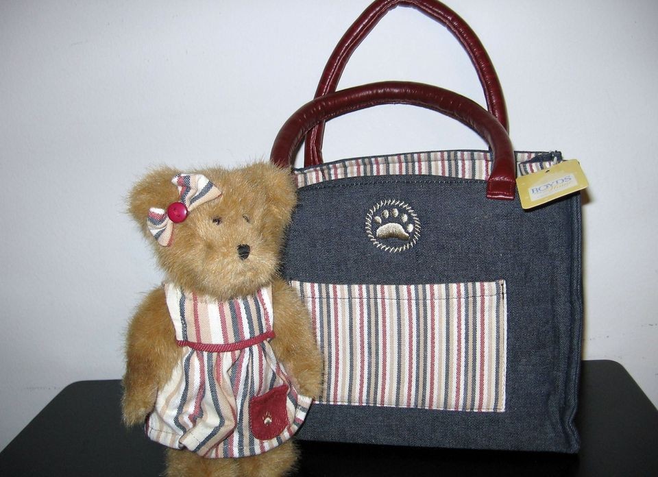 Boyds Bears Collectibles, Plush, Resin, Lot of 3, Purse, Handbag,C.C 