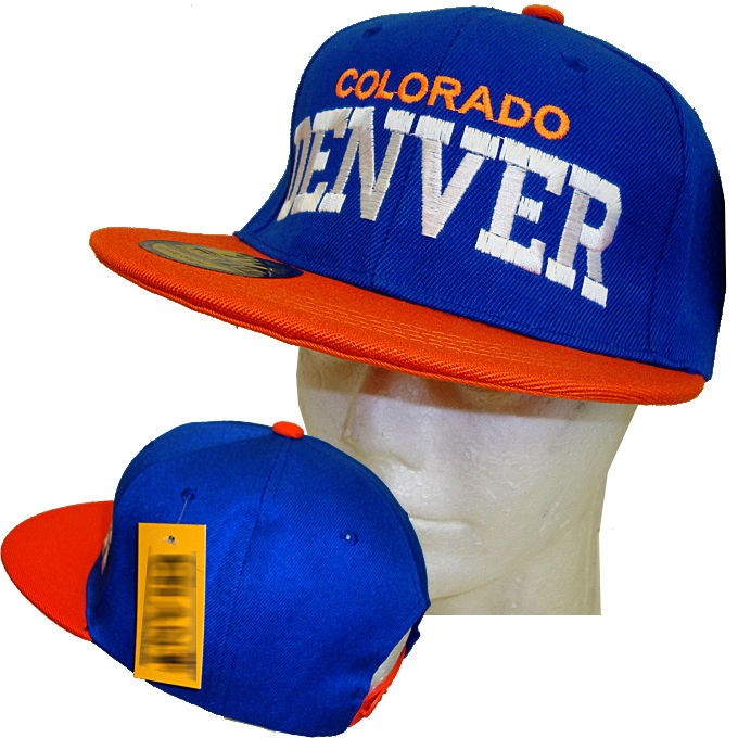 UNIQUE New Snapback BRONCOS FAN CAP HAT DENVER COLORADO BLUE ORANGE 