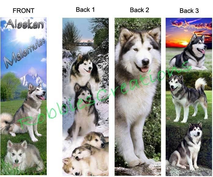 ALASKAN MALAMUTE BOOKMARKS Dog puppies book figurine