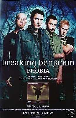 BREAKING BENJAMIN Phobia PROMO Poster BEN BURNLEY Chad Szeliga LIFER 