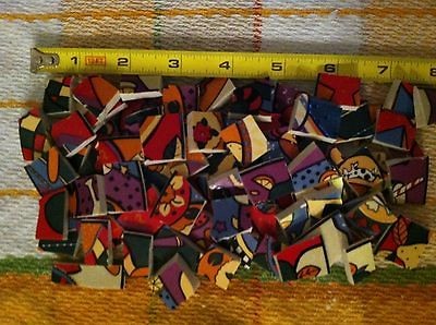 Broken china plates MOSAIC TILES Crazy Coffee Shop Bright LOOK NEAT