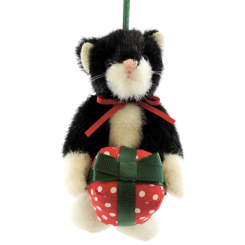 Boyds Bears Plush LIL PURRSLEY ORNAMENT 4023960 Christmas Cat Present 