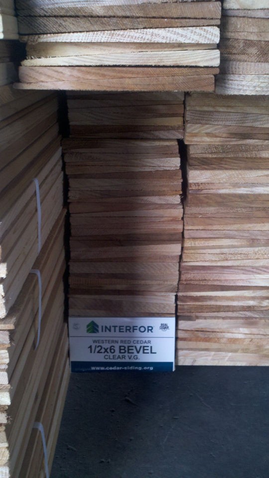 Clear Vertical Grain Western Red Cedar Beveled Siding