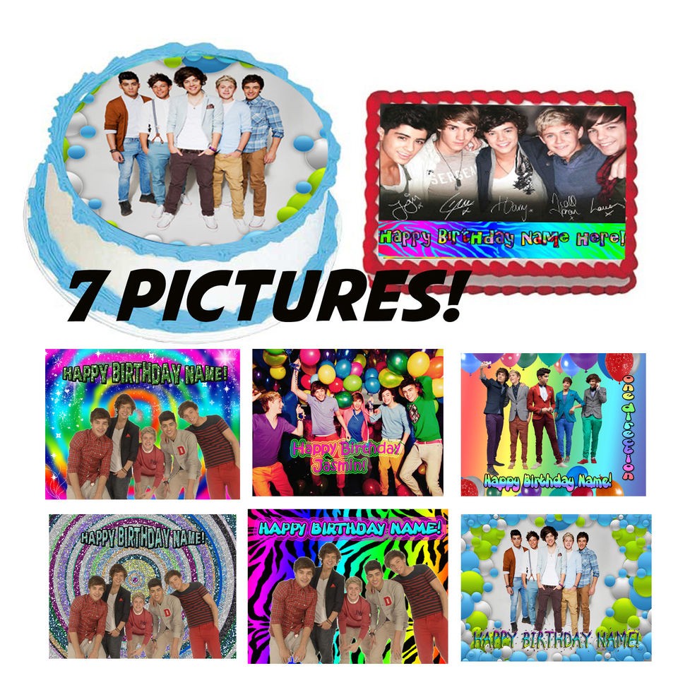Edible cake image ONE DIRECTION topper birthday for cake sticker photo 