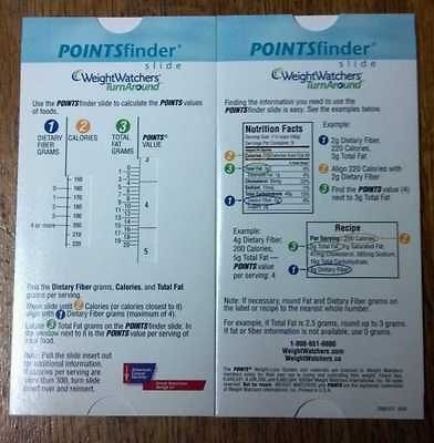 NEW Weight Watchers Slide Points Finder Calculator Flex Turn Around