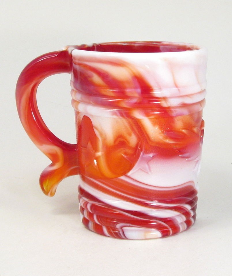 Imperial Glass Ruby Red Slag Eagle and Star Mug