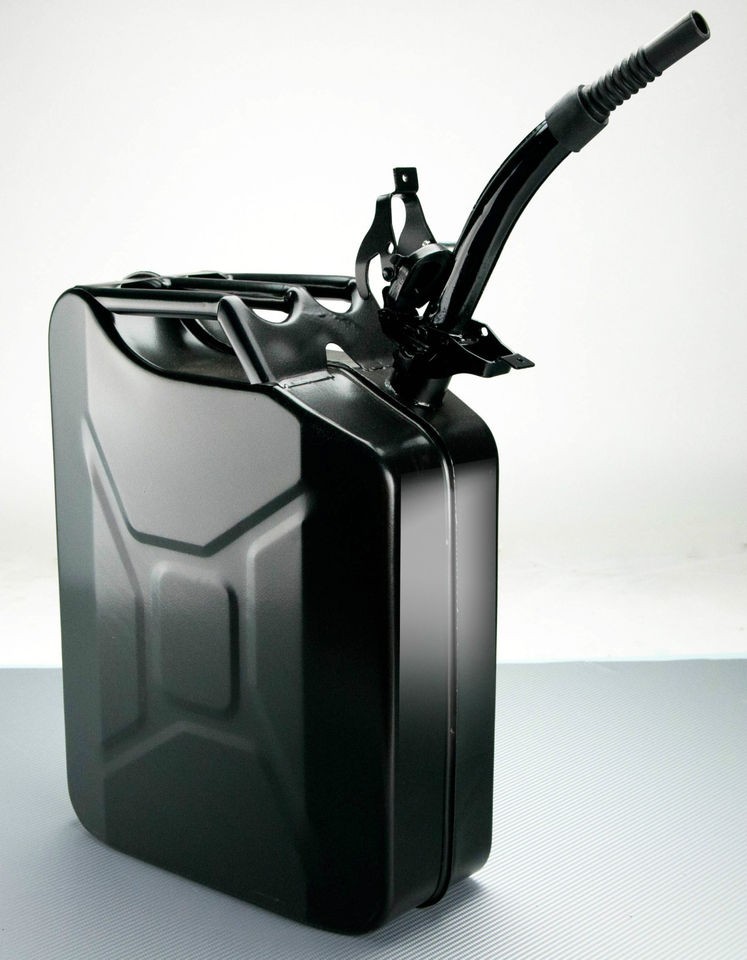 METAL JERRY CAN ARMY FOR PETROL DIESEL FUEL + SPOUT 5L 10L 20L BLACK