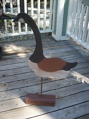 ANTIQUE AMERICAN FOLK ART HANDMADE WOOD CANADIAN GOOSE DECOY TRADE 