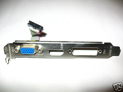   Card Full Height Size Expansion Slot Bracket + VGA Port Dongle