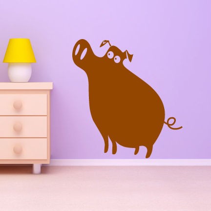 Cartoon Warthog Pig Wall Stickers Animal Kids Nursery Fun Art Decal 