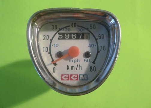 VINTAGE BIKE BICYLE SPEEDOMETER HEAD VELOMETER CCM 50 MPH #10