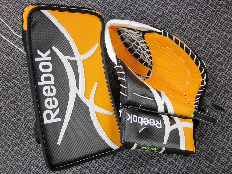 BRAND NEW Reebok Revoke Pro Zone Goalie Catcher and Blocker BOSTON