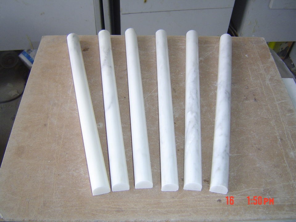 MARBLE Carrera BULLNOSE PENCIL MOLDING TILE polished