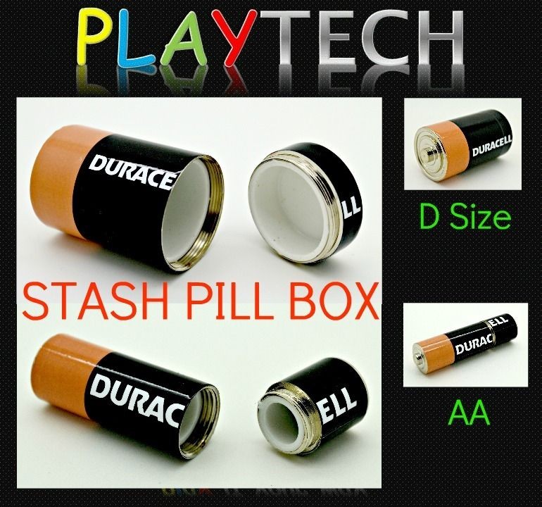 BATTERY SHAPE JEWELLERY CASH PILL SECRET METAL SECURITY STASH BOX   AA 